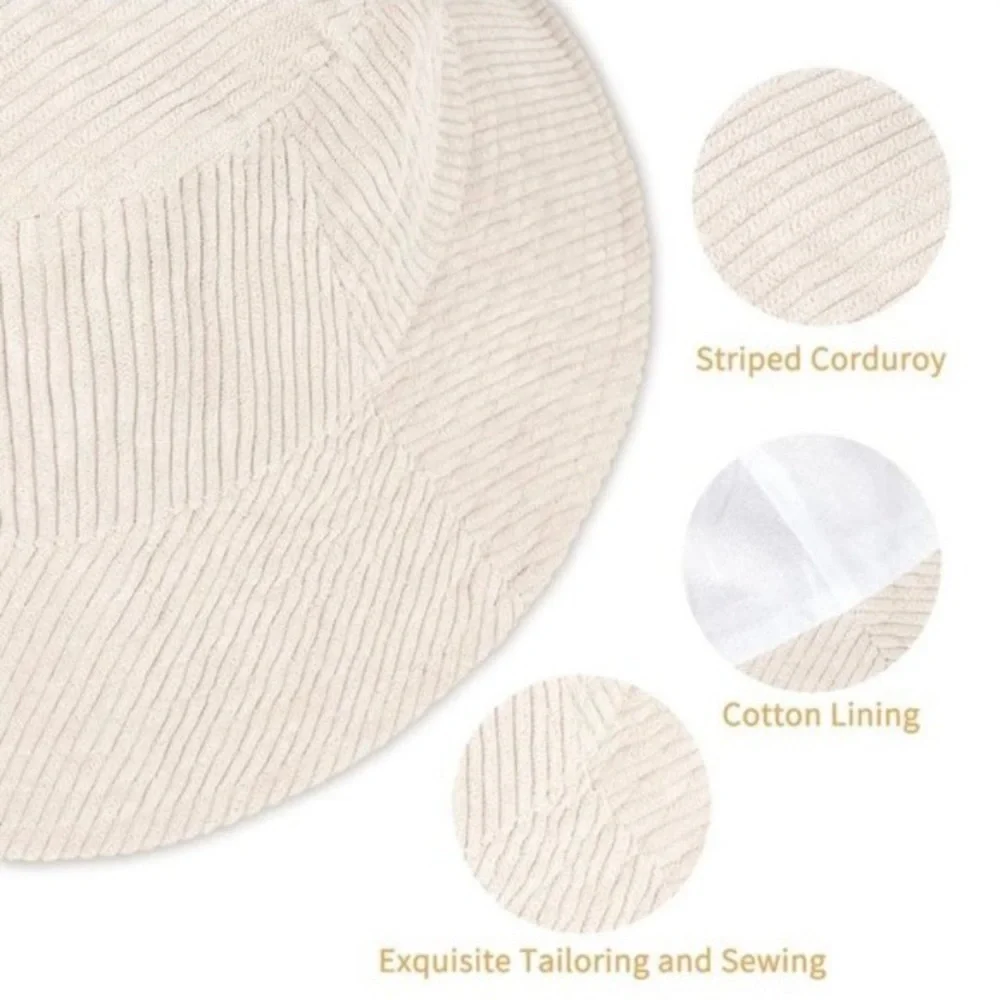 Urban Outfitters Black Corduroy Bucket Hat 100% Cotton Unisex Mens Womens NEW